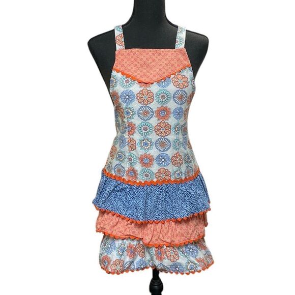 Ruffled Tiered Rick Rack Apron - Picture 1 of 7